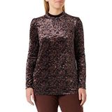 Supermom Dames Top Carmy Long Sleeve All Over Print T-Shirt, Black-P090, XXL