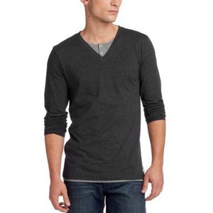 ESPRIT Heren shirt met lange mouwen Slim Fit 123EE2K016, zwart (002 Black Melange), 48