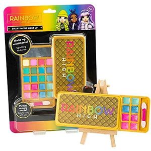Rainbow High Smartphone make-up set voor kinderen met oogschaduw, lipglans, applicator en spiegel, meisjes regenboog - Nice Group