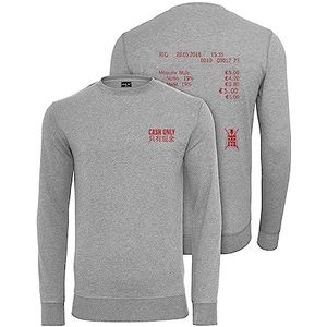 Mister Tee Cash Only Crewneck Sweatshirt voor heren, grijs, S