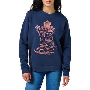 Wrangler Dames Regular Sweatshirt, Navy, S, marineblauw, S