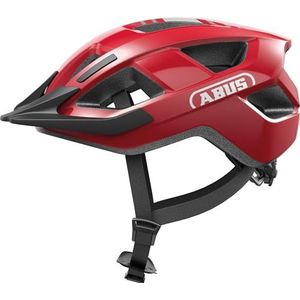 ABUS Aduro 3.0 LED fietshelm - sportieve stadshelm in een stijlvol design voor alledaagse en sportieve tochten - met achterlicht - voor dames en heren - maat S, rood