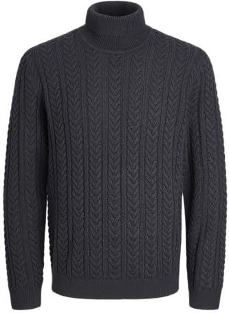 Jack & Jones - JPRBLUSEAN KNIT CABLE ROLL NECK - Coltrui - Dark navy