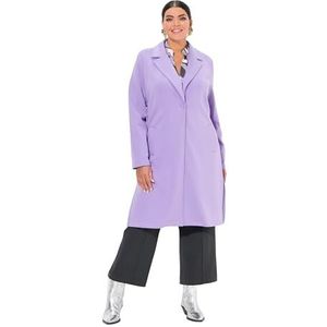 Ulla Popken Grote maten voor dames, grote maten, plus size, punto-longblazer, reverskraag, langer gesneden, lavendel, 42-44