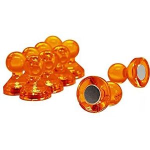 Magneet Expert® Medium Oranje Acryl Push Pin Magneet - 15mm dia x 21mm lang (10 Packs of 10)