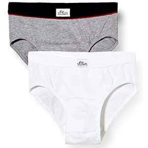 s.Oliver Boxershorts voor jongens, set van 2 stuks, Grijs (Grey Mel. 1737), 92