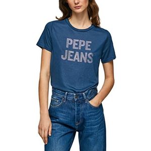 Pepe Jeans Dames NIKO T-shirt, Oceaan, S, Oceaan, S