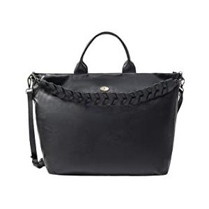 keyti dames lederen shopper, zwart