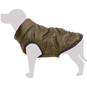 Gewatteerde vest, omkeerbaar, groen-grijs, terranova - S / 25 cm - kleding voor honden - helpt om te beschermen tegen kou - jassen, sweatshirt, truien, vesten, jassen, sweater, waterdicht en meer