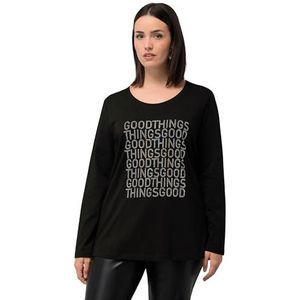 Ulla Popken T-shirt voor dames, zwart, 46/48 NL