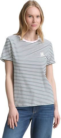 TOM TAILOR Shirt  petrol / wit