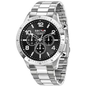 Sector R3253578024 No Limits herenhorloge, collectie 240 Limited Edition, tijd en datum, kwarts, 45mm, armband,zilver