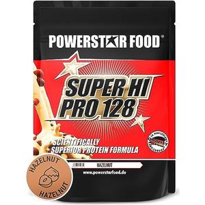 Powerstar SUPER HI PRO 128 | Meercomponenten Protein-Powder 1kg | Hoogst mogelijke biologische waarde | Eiwit-Poeder met 79% ProteÃ¯ne in droge stof | Protein-Shake voor Spieropbouw | Hazelnut