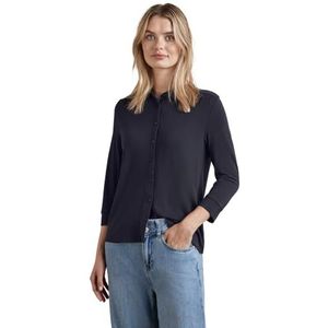 Street One Jersey blouse voor dames, Night Sky Blue, 38