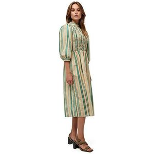 Minus Damen April Dress Kleid, 9382 Ivy Green Stripes, 46 EU