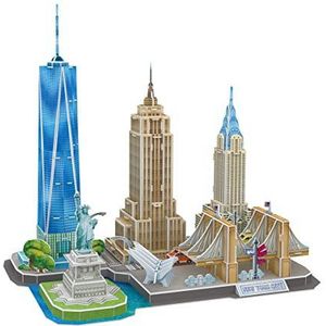 World Brands New York City puzzels voor volwassenen en kinderen, modelbouw, 3D-puzzel, grappige geschenken, cultuur, reizen thuis, meerkleurig (CubicFun MC255h)