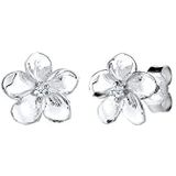 Diamore damesoorstekers Frangipani bloem 925 zilver diamant (0,04 ct) wit briljant geslepen - 0309890815