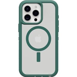 OtterBox iPhone 15 Pro MAX (alleen) Defender Series XT Clear Case - VELVET EVERGREEN (Clear), schermloos, robuust, klikt op MagSafe, lanyard bevestiging