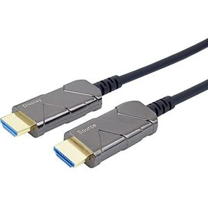 PremiumCord 8K optisch actieve ultrahoge snelheid HDMI 2.1-glasvezelkabel, 48 Gbit/s, HDMI 2.1, 3D, EDID, ARC, videoresolutie 8K bij 60 Hz, verguld, lengte 20 m