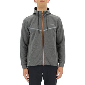 Jeep O102620-G419 XP Tech Sweat Jacket met capuchon en voorvak JX22A heren donkergrijs gemêleerd/zwart XL