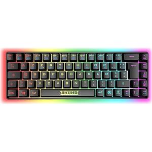 AKUMA - SHONEN T03 Gaming toetsenbord 65% 69 toetsen met achtergrondverlichting – programmeerbaar RGB-membraan