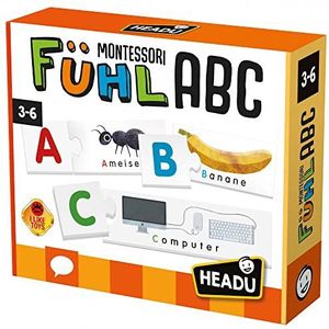 Headu DE23257 Fühl-ABC educatief spel Montessori, oranje