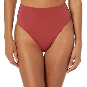 Amazon Essentials Dames bikinibroekje met hoge taille en hoge pijpen, baksteenrood, groot