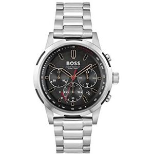 BOSS Solar Chronograph Quartz horloge voor heren met zilveren roestvrijstalen armband - 1514032