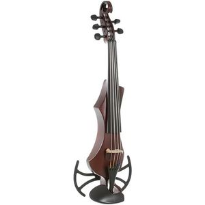 GEWA elektrische viool, elektronische viool, Novita 3.0 roodbruin met adapter voor schoudersteunen, 5-snarig