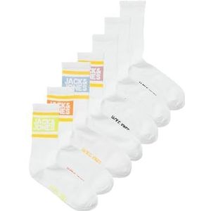 JACLOGO STRIPE TENNIS SOCK 7 PACK, wit/pakket: wit - wit - wit - wit - wit - wit, One Size