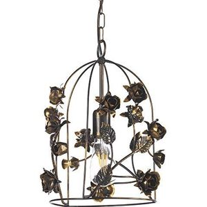 Onli Carolina hanglamp 1 licht klassieke stijl met rozen, bruin