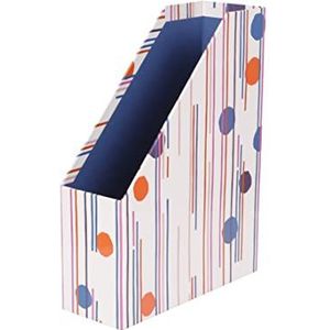 Clairefontaine 115792C - tijdschriftenrek van gemixte karton met geometrische motieven - 25x10x32,5 cm - Home Office - Punchy Line-collectie