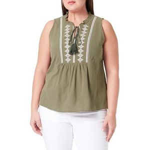 TILDEN Geborduurde blouse voor dames, 37330962, olijfgroen, XL, olijfgroen, XL