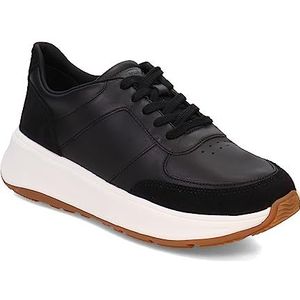 Fitflop Dames F-Mode leder/Suede Flatform Trainers Sneaker, zwart, 3.5 UK, Zwart, 36.5 EU