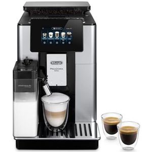 De'Longhi ECAM612.55.SB PrimaDonna Soul Volautomatische Espressomachine, 1450 W, 2 Koppen, LatteCrema-Systeem, BeanAdapt Technology, Staal en Kunststof, Zilver, Zwart