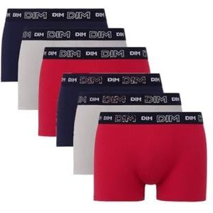 Dim Boxershorts voor heren, katoen, stretch, ademend, optimale grip, 6 stuks, Denimblauw/Topaas Rood/Staal, XXL