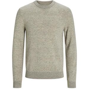 Jack & Jones JPRCCLAMBSWOOL Knit Crew Neck LN, lichtgrijs gemêleerd/detail: twist, S