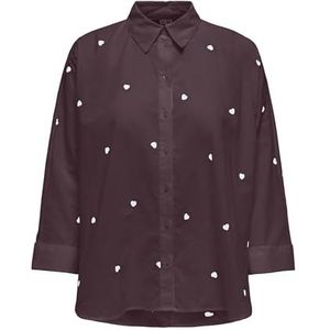 Onlnew Lina Grace Ls Emb Shirt Noos WVN, Winetasting, 3XL