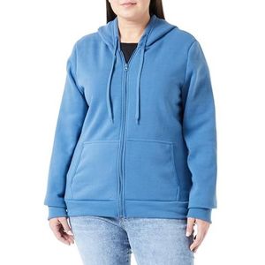 Yuka Stijlvolle capuchontrui voor dames met ritssluiting polyester DENIMBLAUW maat XL, denim blue, XL