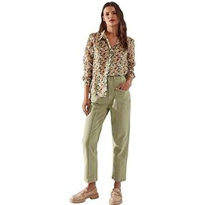 Trendyol Khaki Stitching Detailed High Waist Mom Jeans Dames, Khaki (stad), 34