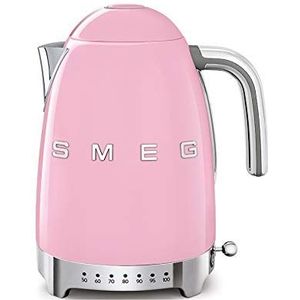 SMEG KLF04PKEU | Elektrisch waterkoker met temperatuurregeling 50’s Style | 1.7L | Kleur: pastel roze