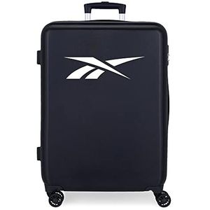 Reebok Portland koffer, middelgroot, blauw, 48 x 68 x 26 cm, stijf, ABS-combinatiesluiting, 70 l, 3 kg, 4 dubbele wielen, Blauw, Eén maat, Middelgrote koffer