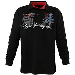 Lavecchia LV-2024 Sweatshirt met lange mouwen voor heren, grote maten, poloshirt, zwart, 8XL Grote maten