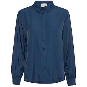 Cream Damesshirt met lange mouwen, ontspannen pasvorm, button up blouse, shirt, kraag, Gibraltar Sea, 42
