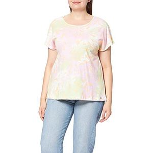 Timezone Dames Gedrukte mouwloze Blouse Blouse, Light Pink Green Splash, XS