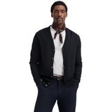 bugatti - Gebreid Vest - Marine - V-hals - Lange Mouw