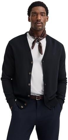 bugatti - Gebreid Vest - Marine - V-hals - Lange Mouw