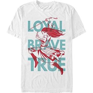 Disney Unisex Mulan: Live Action-Loyal Brave True Organic T-shirt met korte mouwen, wit, XL