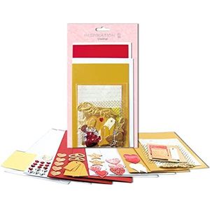 Ursus 56100004 - Wenskaartenset Groeten Liefde, 2 x 2 kaartformaten met enveloppen, 100 zelfklevende stickers, voor het individueel ontwerpen van kaarten
