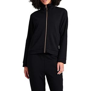 Schiesser Dames jas loungewear pyjama-top, zwart, 38